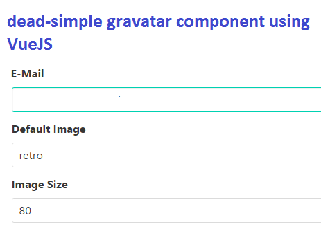 dead-simple gravatar component using VueJS
